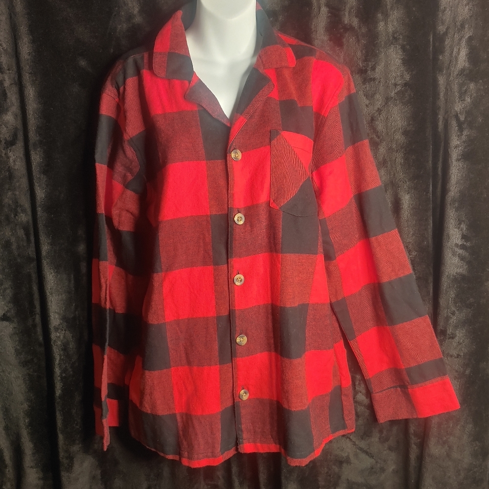 Old Navy Red and Black Plaid Button Down